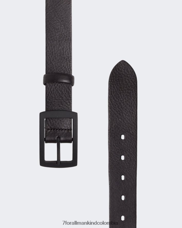 accesorios 7 for All Mankind cinturón de cuero clásico en negro JBNRD482