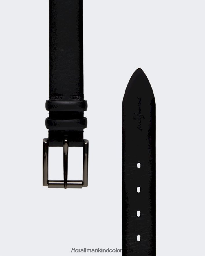 accesorios 7 for All Mankind cinturón de cuero clásico en negro JBNRD853