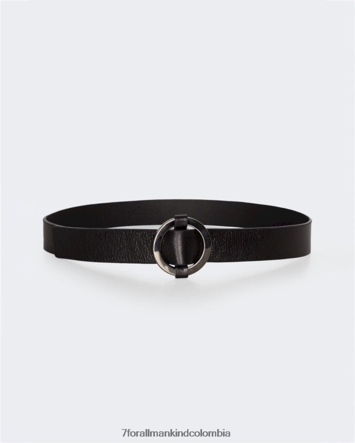 accesorios 7 for All Mankind cinturón de cuero con hebilla de anilla en negro JBNRD484