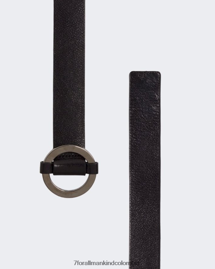 accesorios 7 for All Mankind cinturón de cuero con hebilla de anilla en negro JBNRD484