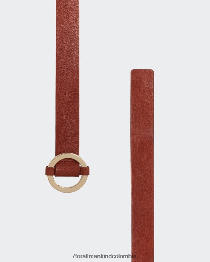 accesorios 7 for All Mankind cinturón de piel con hebilla de anilla en coñac JBNRD483