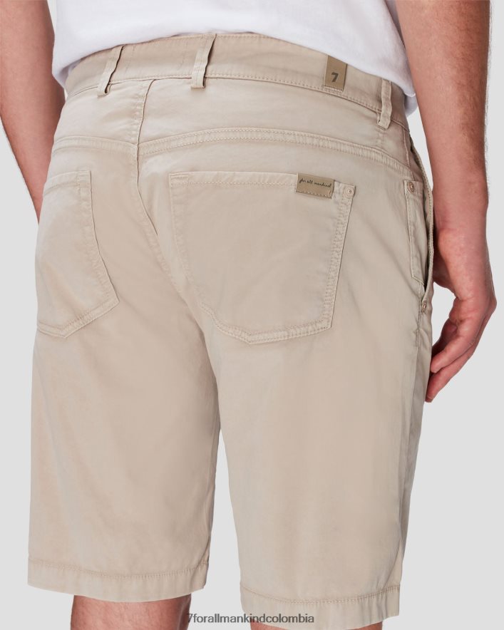 vestir 7 for All Mankind Pantalones cortos chinos de sarga Airweft en color sésamo JBNRD772