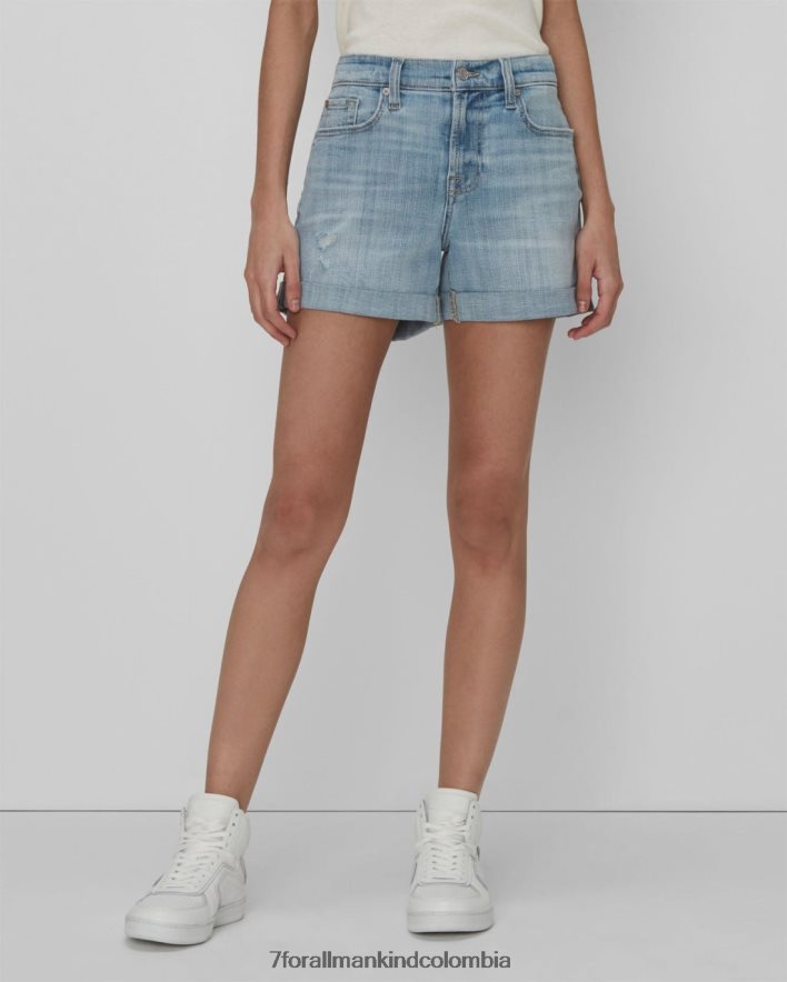 vestir 7 for All Mankind Short medio rollito de sarga rota en coco prive JBNRD184