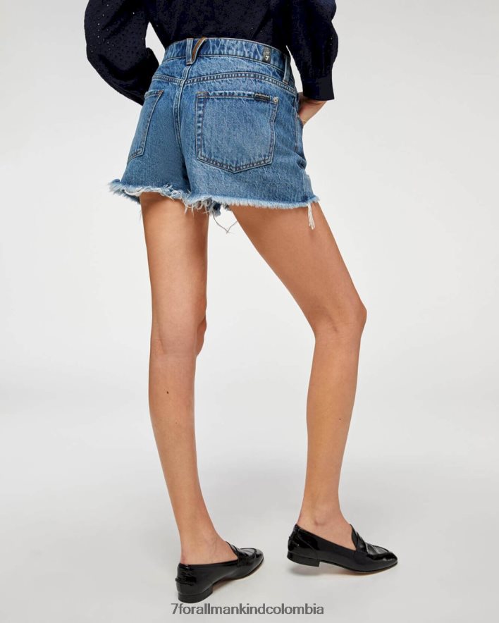vestir 7 for All Mankind Shorts cortos con botones expuestos en azul Piscis de Monroe JBNRD169
