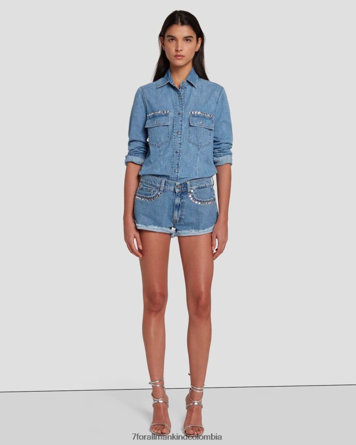 vestir 7 for All Mankind Shorts holgados con cristales vibe adr JBNRD37