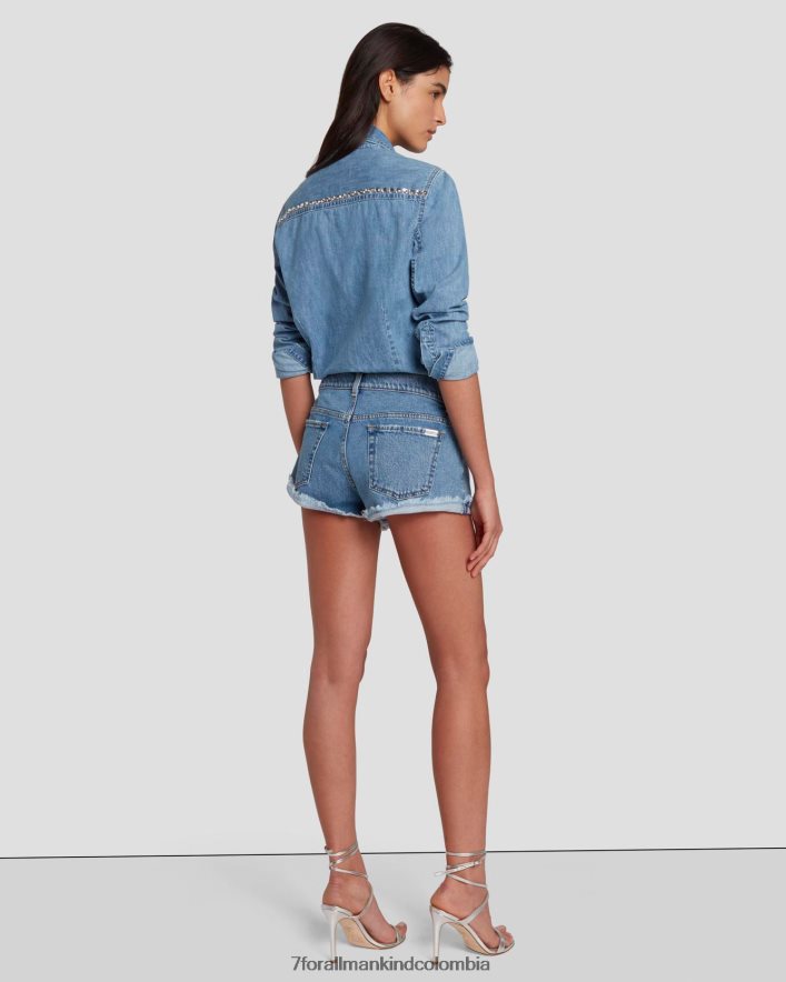 vestir 7 for All Mankind Shorts holgados con cristales vibe adr JBNRD37