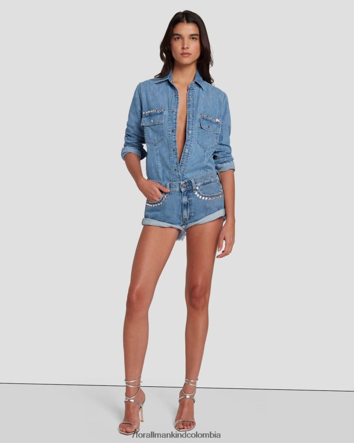 vestir 7 for All Mankind Shorts holgados con cristales vibe adr JBNRD37