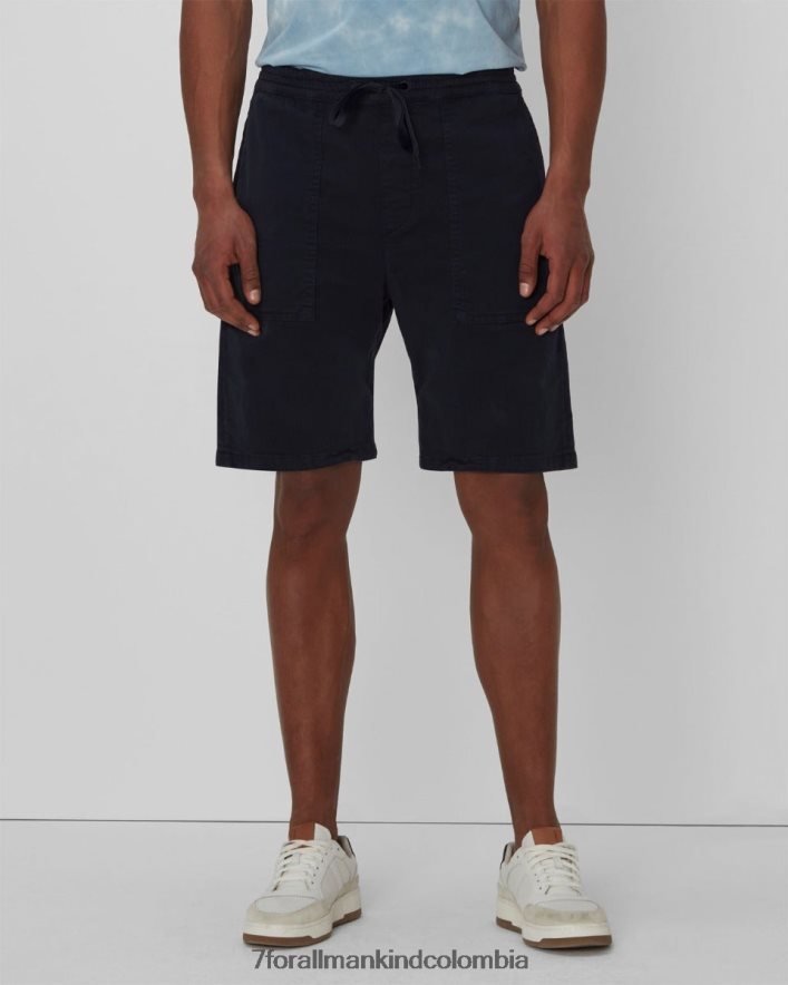 vestir 7 for All Mankind pantalón corto de sarga en azul marino JBNRD805