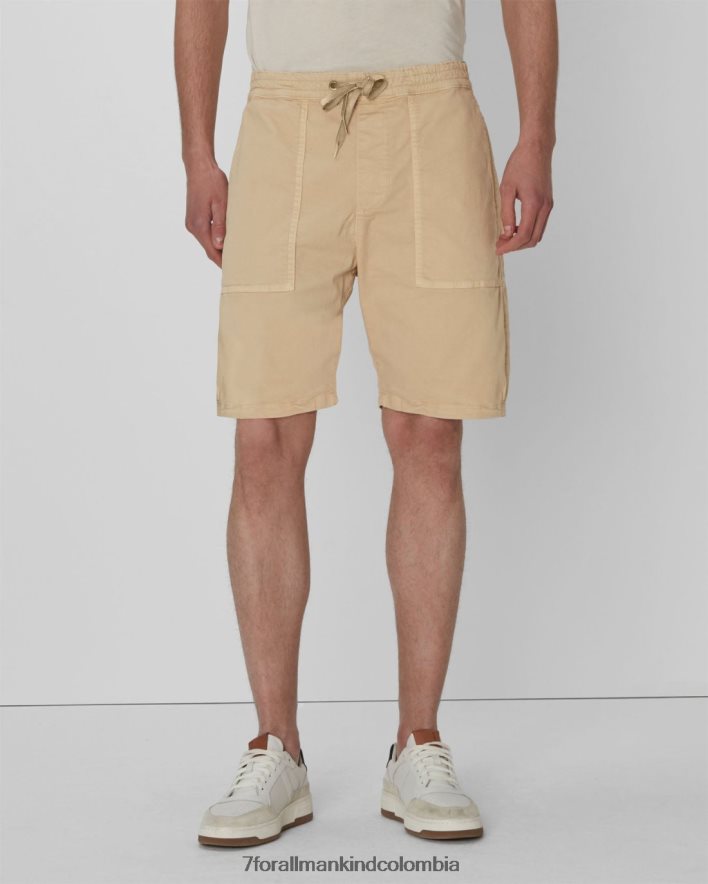 vestir 7 for All Mankind pantalón corto de sarga en castillo de arena JBNRD804