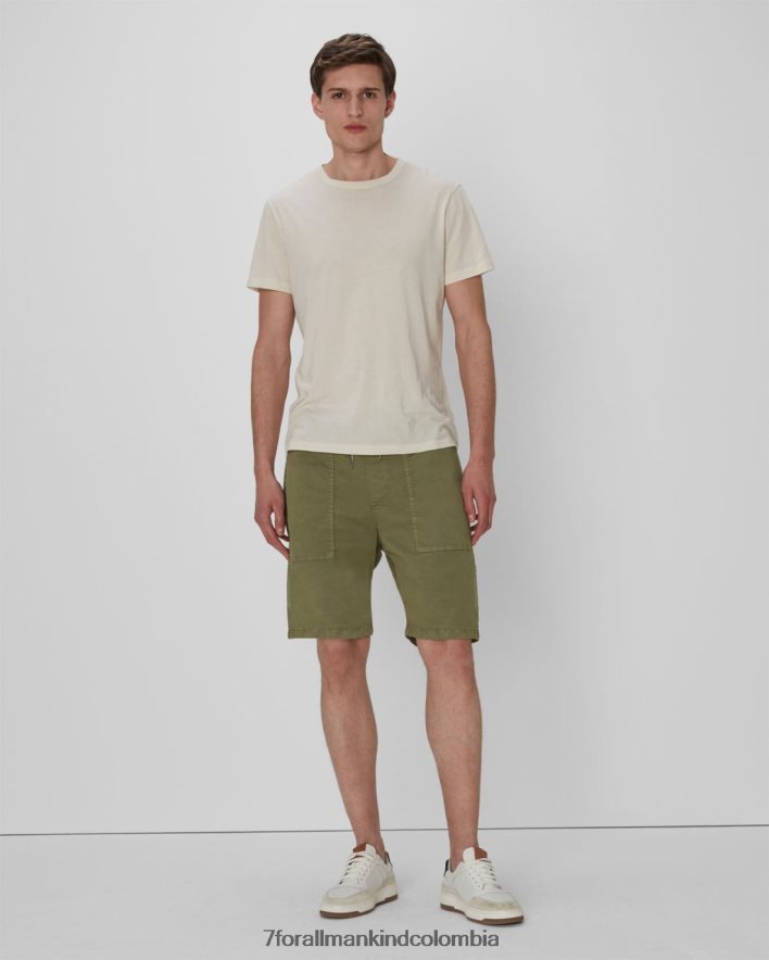 vestir 7 for All Mankind pantalón corto de sarga en ejército ligero JBNRD802