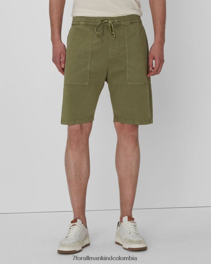 vestir 7 for All Mankind pantalón corto de sarga en ejército ligero JBNRD802