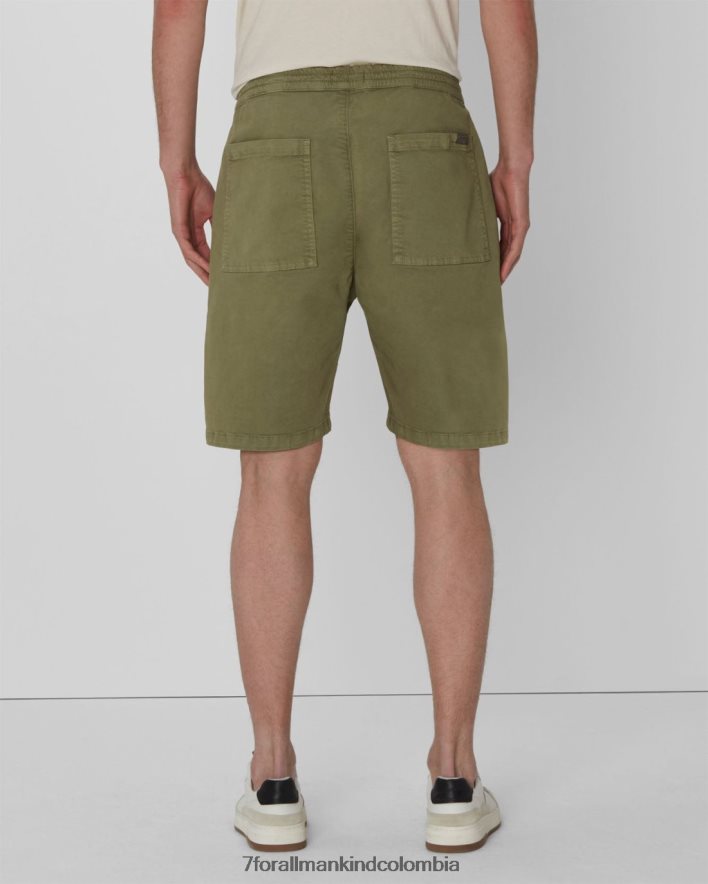 vestir 7 for All Mankind pantalón corto de sarga en ejército ligero JBNRD802