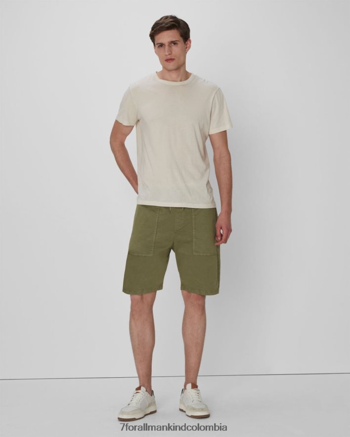 vestir 7 for All Mankind pantalón corto de sarga en ejército ligero JBNRD802