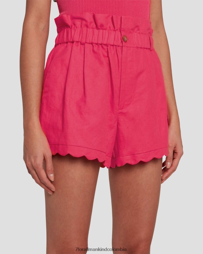 vestir 7 for All Mankind short paperbag de lino en color geranio JBNRD434