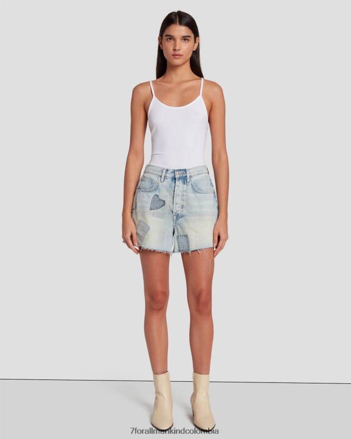 vestir 7 for All Mankind short rubí fácil con patchwork de iris JBNRD4