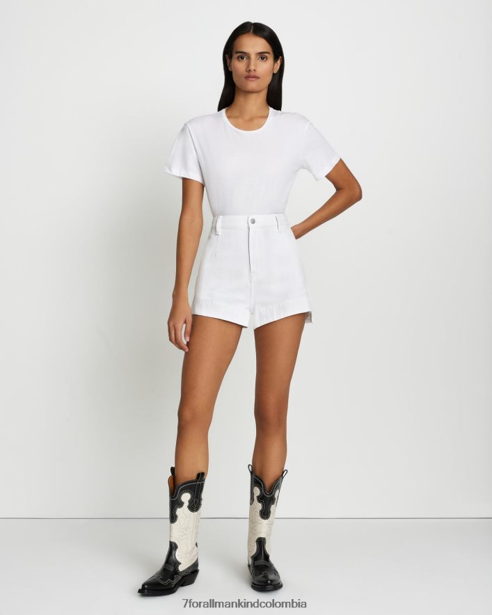 vestir 7 for All Mankind shorts vaqueros de sastre en blanco brillante JBNRD77