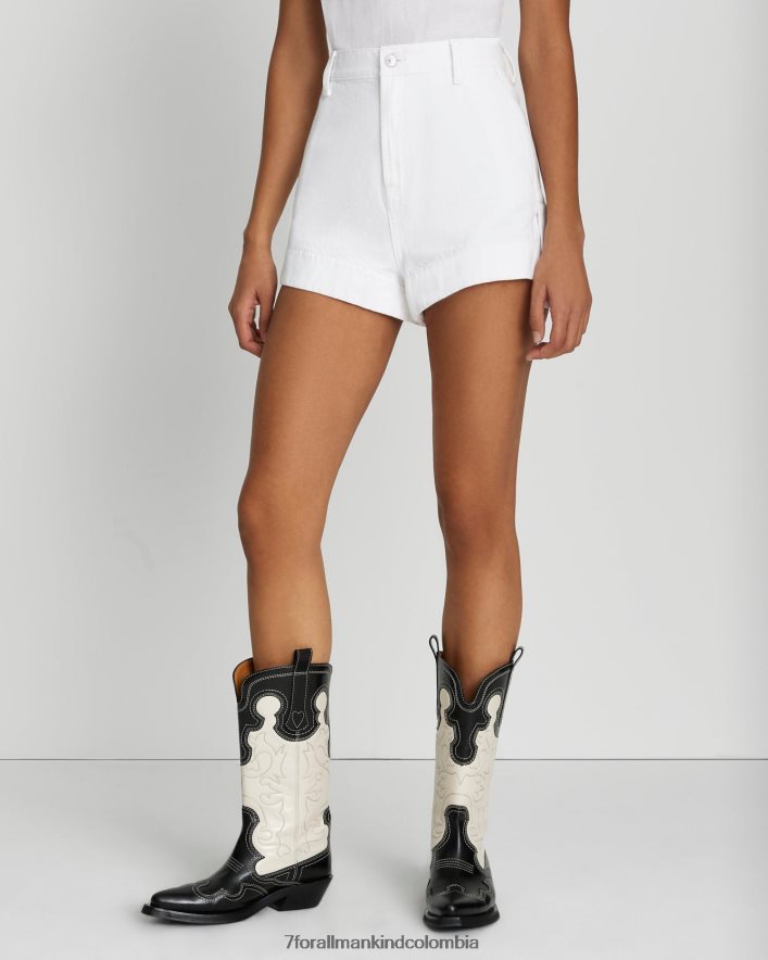vestir 7 for All Mankind shorts vaqueros de sastre en blanco brillante JBNRD77
