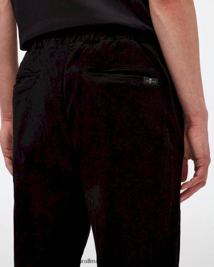 vestir 7 for All Mankind Joggers chinos cálidos de sarga en negro JBNRD792