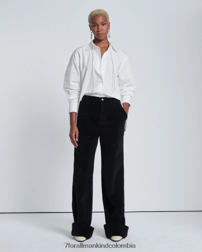 vestir 7 for All Mankind Pantalón Easy de pana en negro. JBNRD421