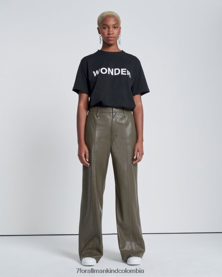 vestir 7 for All Mankind Pantalón easy de piel sintética en color liquen intenso JBNRD431