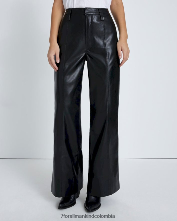 vestir 7 for All Mankind Pantalón easy de piel sintética en negro JBNRD420