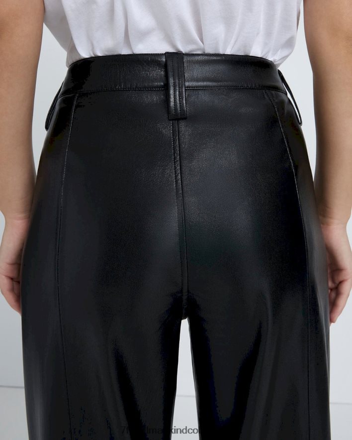 vestir 7 for All Mankind Pantalón easy de piel sintética en negro JBNRD420