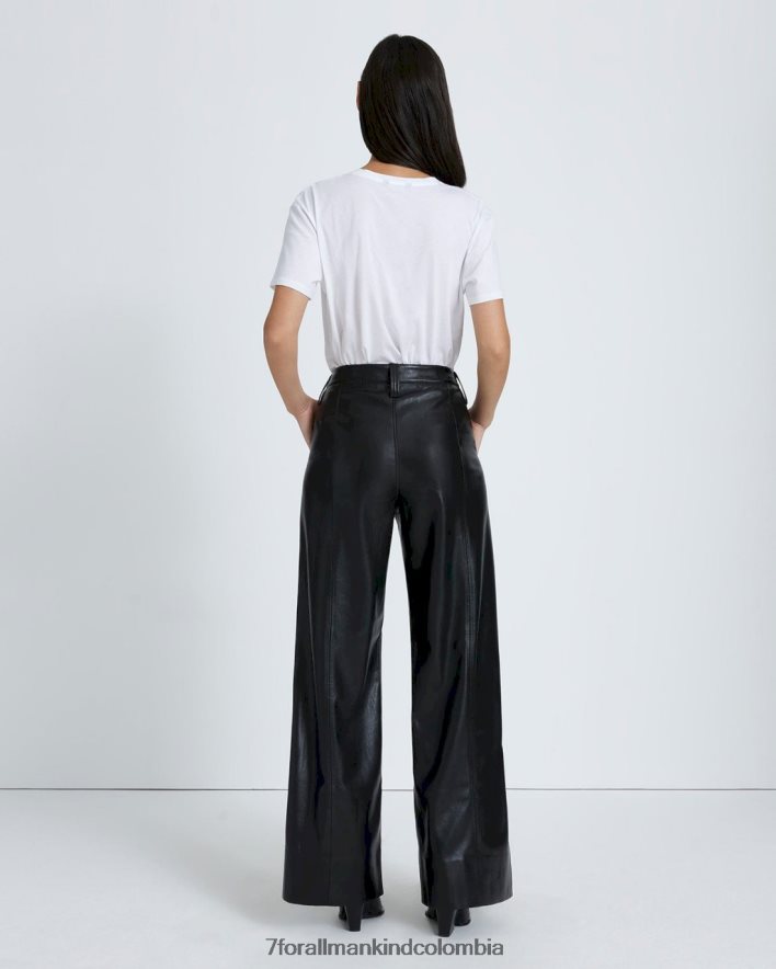 vestir 7 for All Mankind Pantalón easy de piel sintética en negro JBNRD420