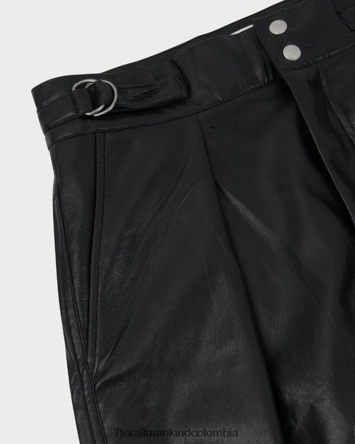 vestir 7 for All Mankind Pantalón negro con lengüeta tipo globo de cuero sintético JBNRD275