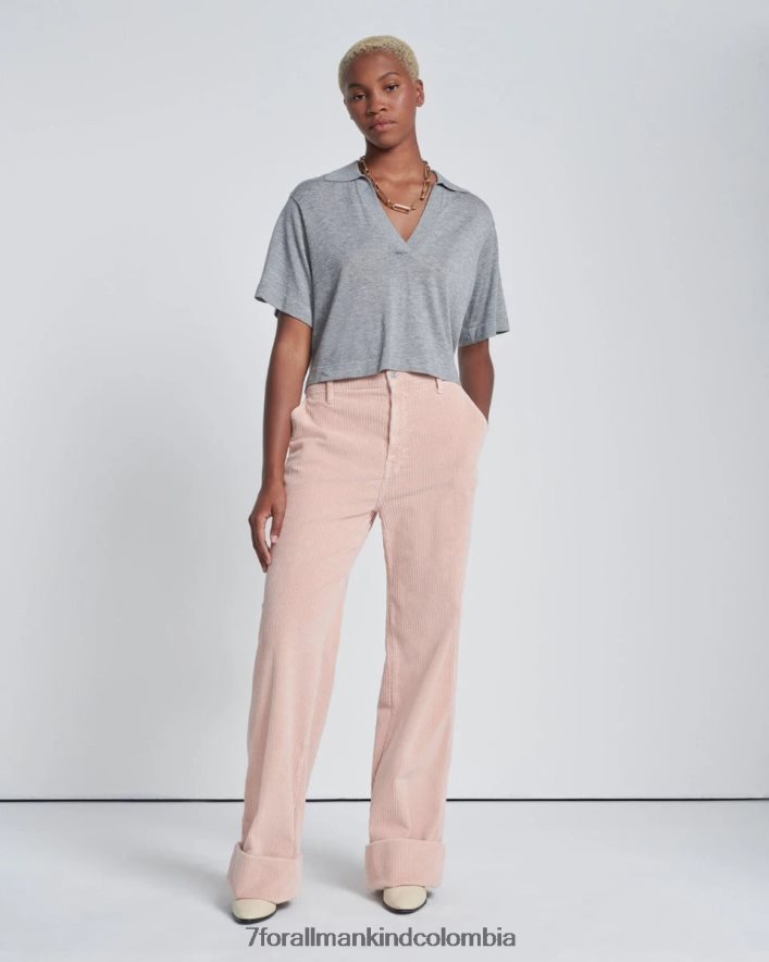 vestir 7 for All Mankind Pantalón sencillo de pana en camafeo rosa JBNRD427