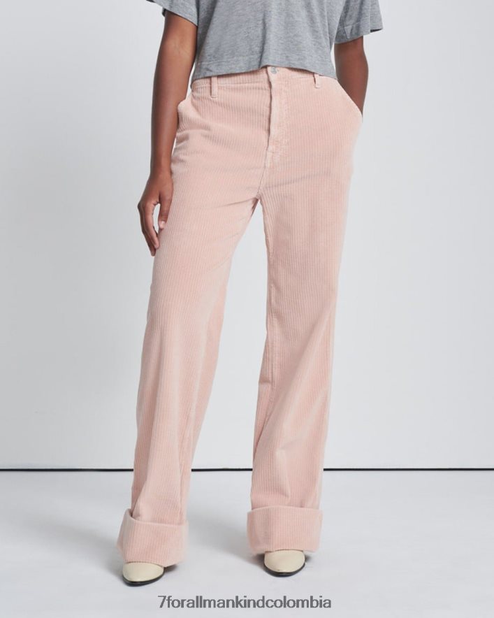 vestir 7 for All Mankind Pantalón sencillo de pana en camafeo rosa JBNRD427