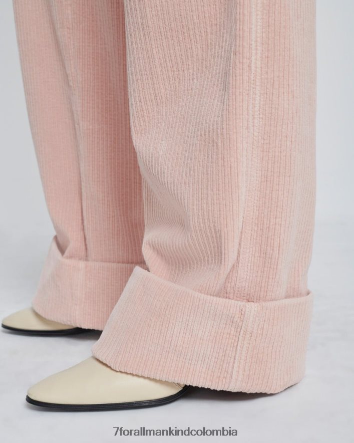 vestir 7 for All Mankind Pantalón sencillo de pana en camafeo rosa JBNRD427