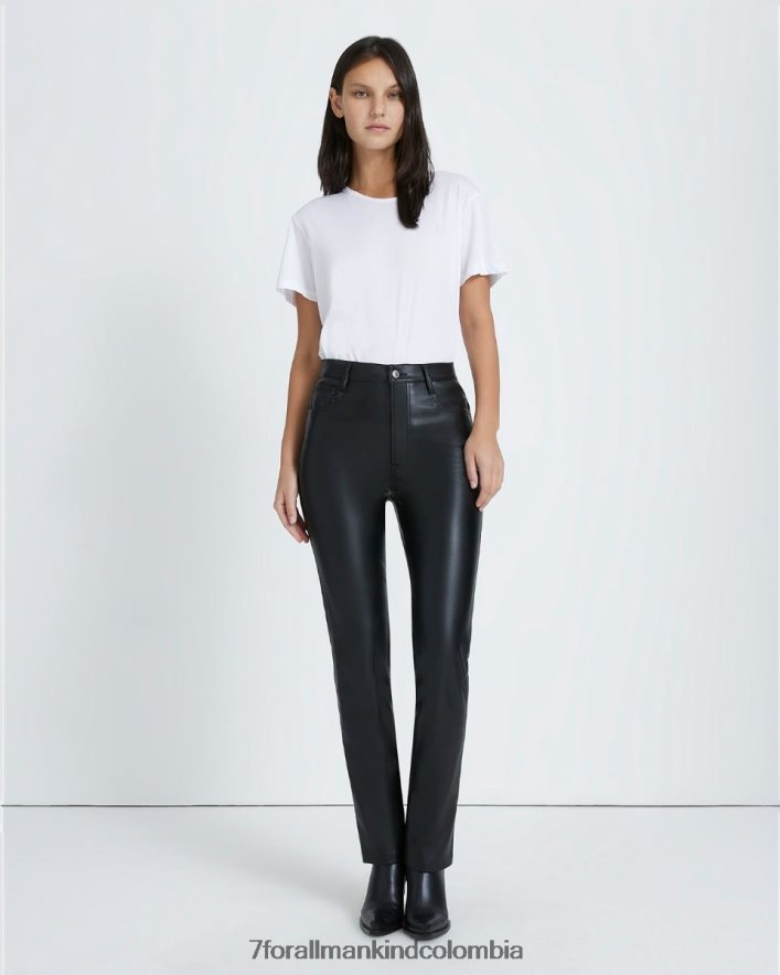 vestir 7 for All Mankind Pantalones negros de corte slim Easy de cuero sintético vegano JBNRD430