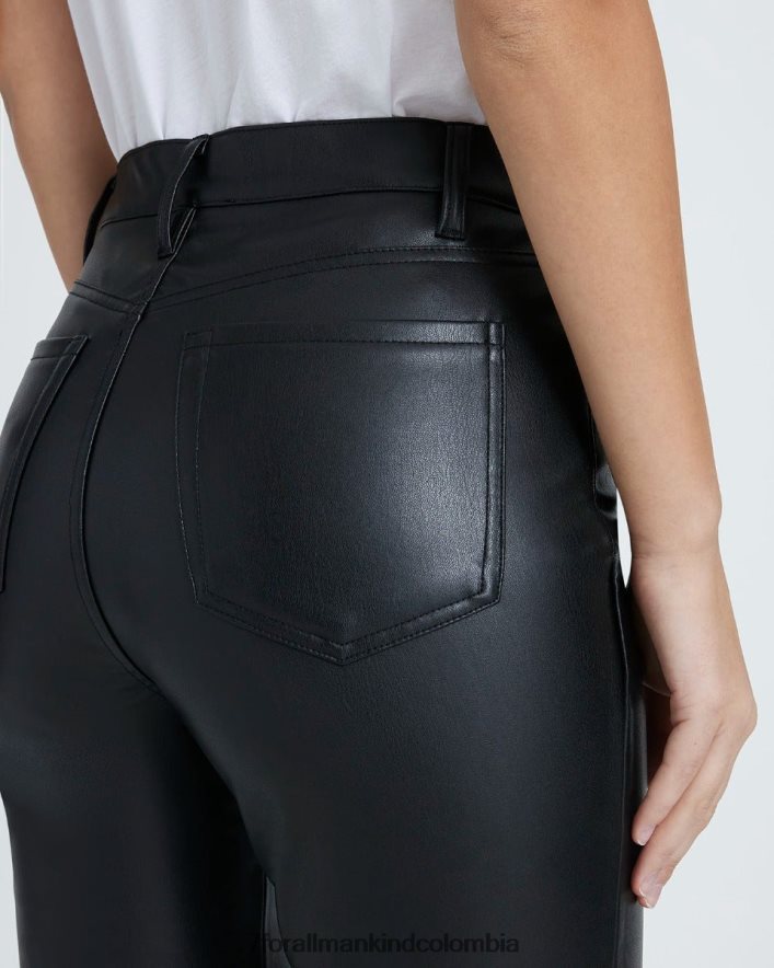 vestir 7 for All Mankind Pantalones negros de corte slim Easy de cuero sintético vegano JBNRD430