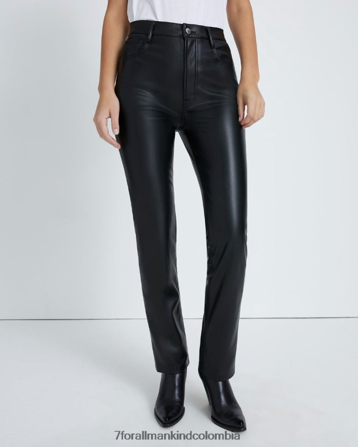 vestir 7 for All Mankind Pantalones negros de corte slim Easy de cuero sintético vegano JBNRD430