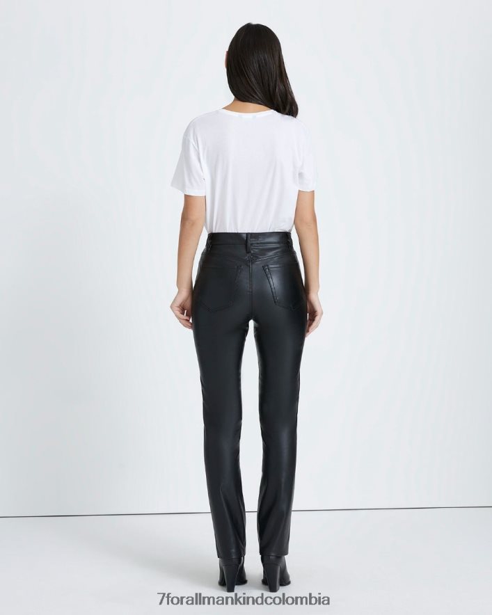 vestir 7 for All Mankind Pantalones negros de corte slim Easy de cuero sintético vegano JBNRD430