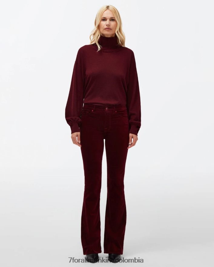 vestir 7 for All Mankind lisha de terciopelo en cabernet JBNRD425