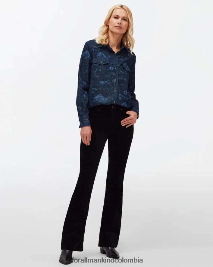 vestir 7 for All Mankind lisha de terciopelo en negro JBNRD424