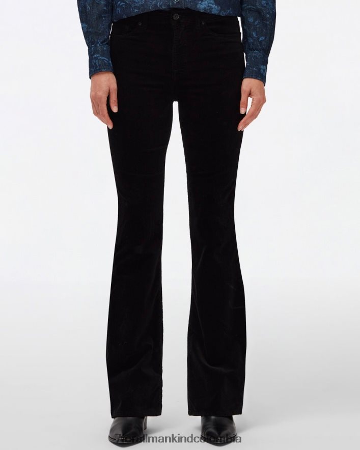 vestir 7 for All Mankind lisha de terciopelo en negro JBNRD424