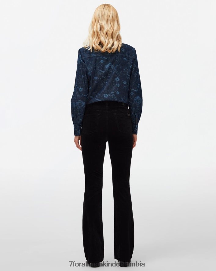 vestir 7 for All Mankind lisha de terciopelo en negro JBNRD424