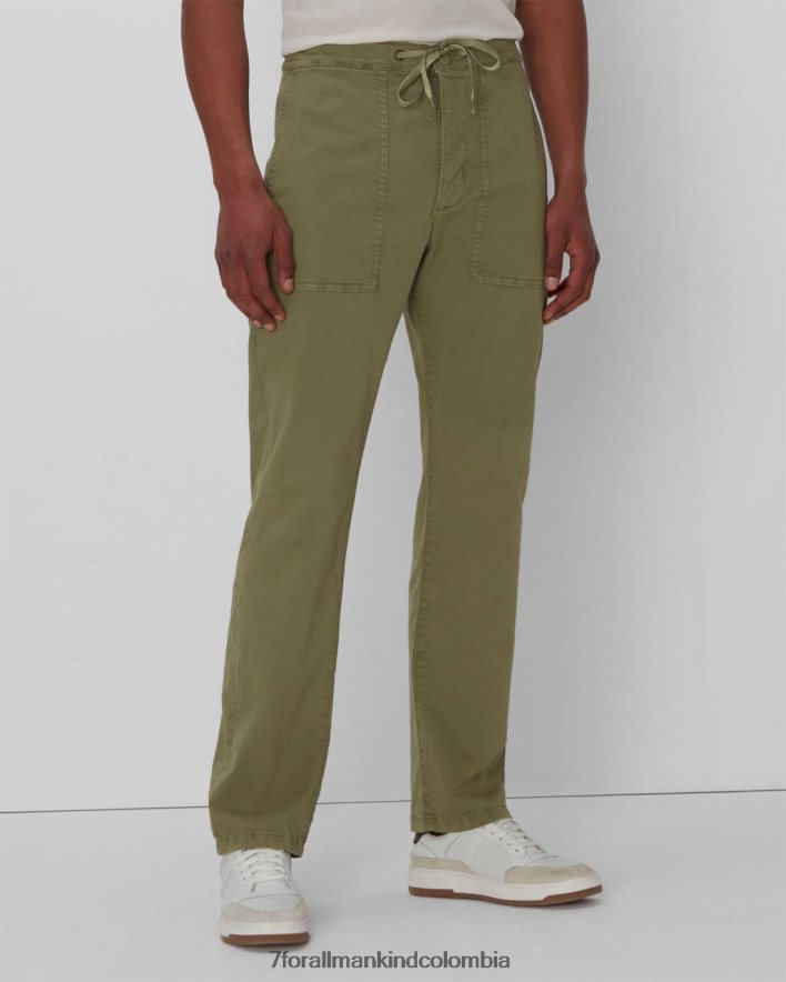 vestir 7 for All Mankind pantalón de sarga en ejército ligero JBNRD809