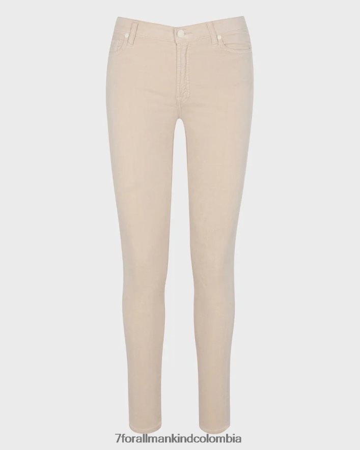 vestir 7 for All Mankind skinny de terciopelo de talle alto en blanco invierno JBNRD423