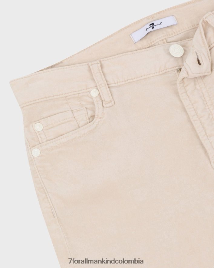 vestir 7 for All Mankind skinny de terciopelo de talle alto en blanco invierno JBNRD423