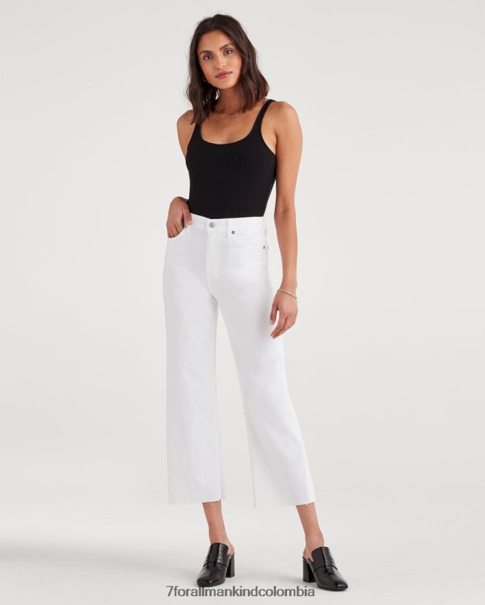vestir 7 for All Mankind Alexa recortada con dobladillo cortado en pasarela blanca JBNRD127