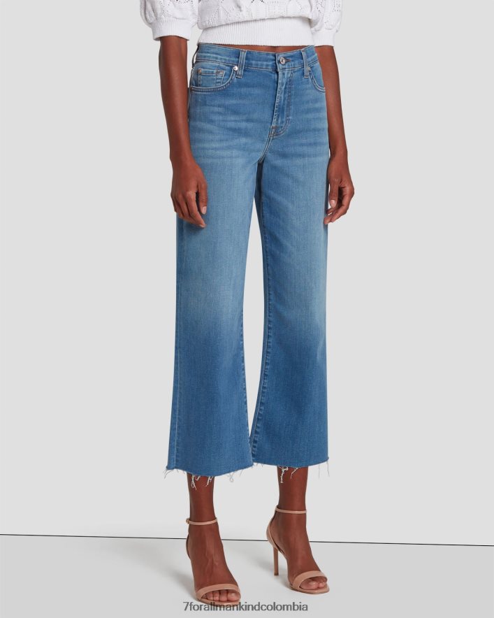 vestir 7 for All Mankind Alexa recortada en azul zafiro. JBNRD133