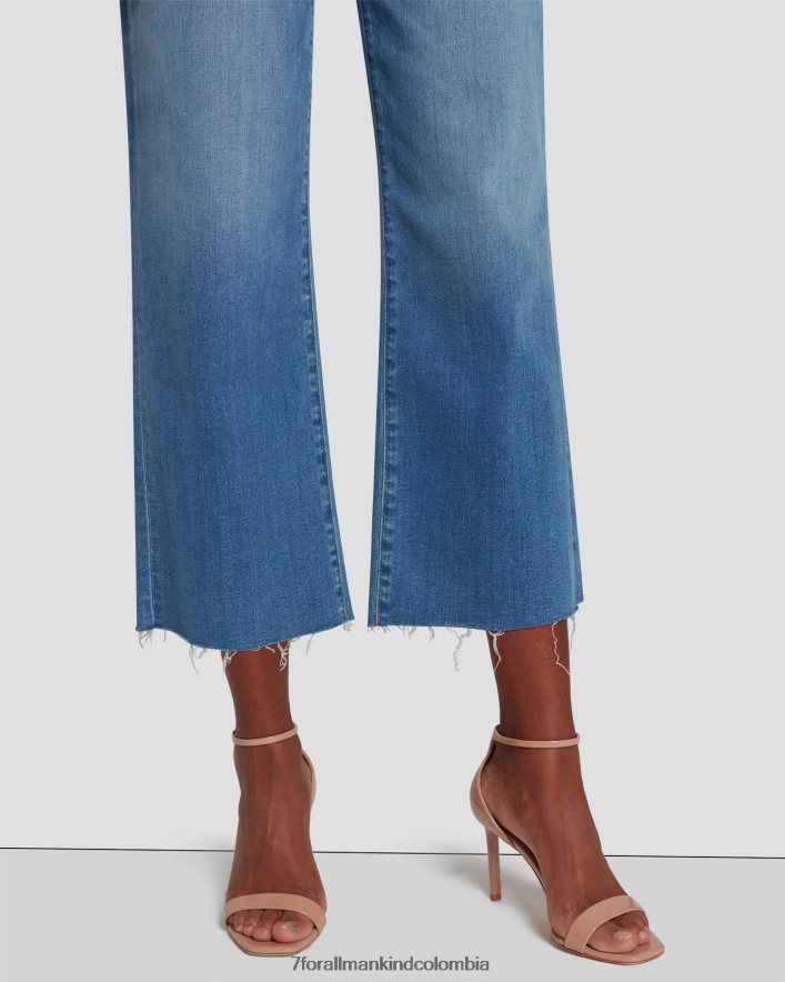 vestir 7 for All Mankind Alexa recortada en azul zafiro. JBNRD133