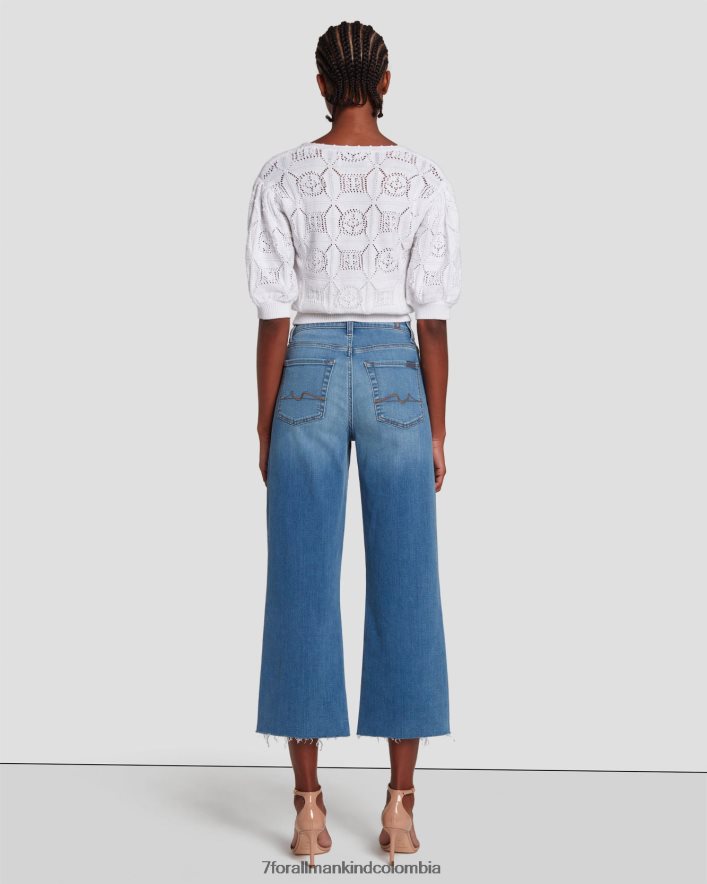 vestir 7 for All Mankind Alexa recortada en azul zafiro. JBNRD133