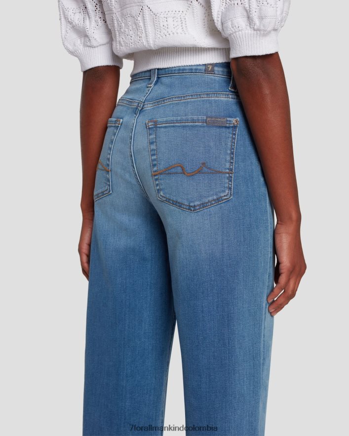 vestir 7 for All Mankind Alexa recortada en azul zafiro. JBNRD133