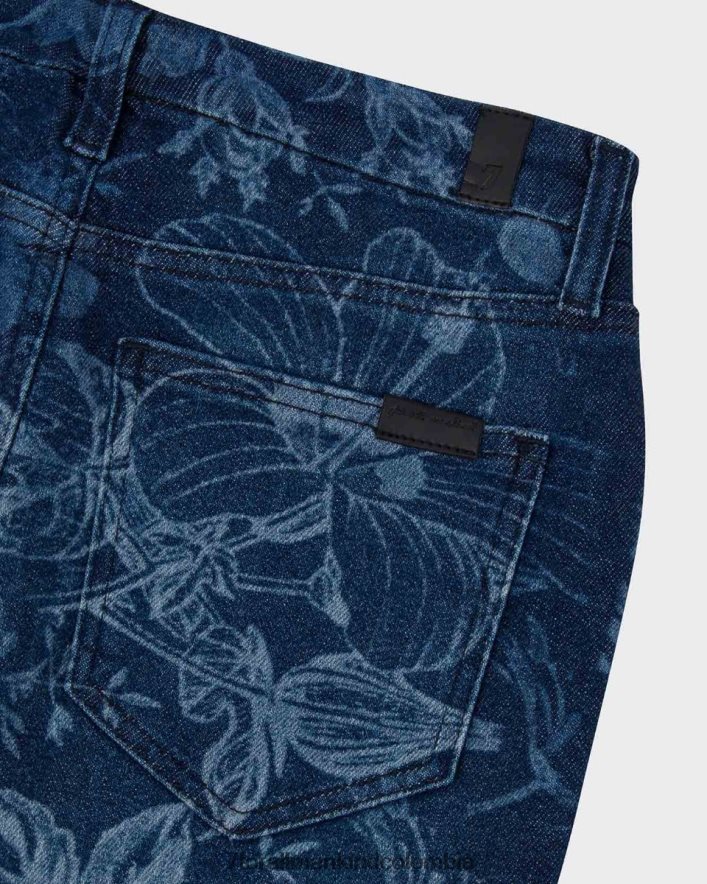 vestir 7 for All Mankind Bootcut ajustado de tiro muy alto en índigo floral de cuento de hadas JBNRD285