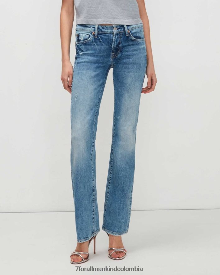 vestir 7 for All Mankind Bootcut original de denim de belleza con destrucción en hoja de parra. JBNRD147