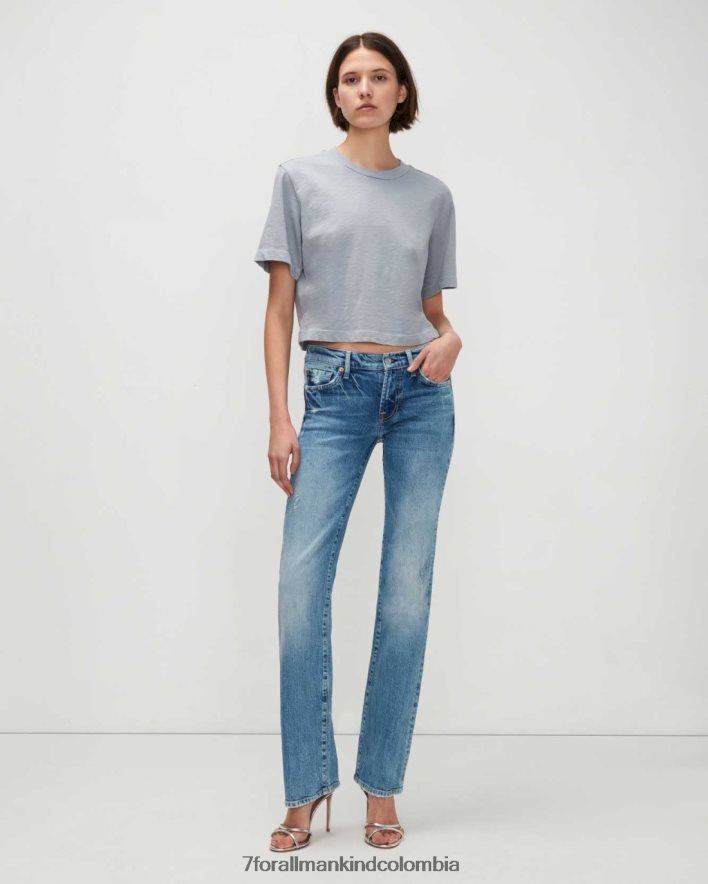 vestir 7 for All Mankind Bootcut original de denim de belleza con destrucción en hoja de parra. JBNRD147
